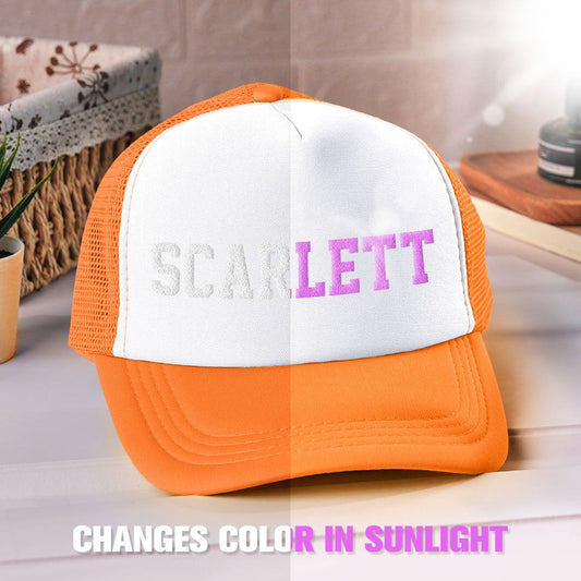 Custom Puff Print Trucker Hat Personalized Name Light-changing Foam Trucker Caps Back to School Gift - DigiVirt