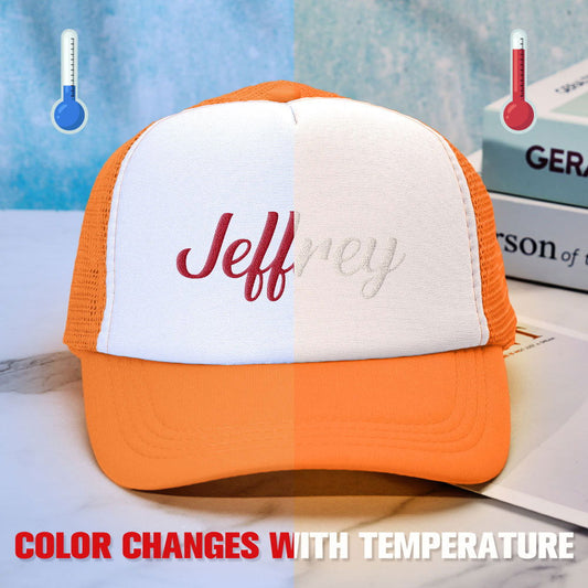 Custom Puff Print Trucker Hat Personalized Temperature-sensitive Foam Caps Back to School Gift - DigiVirt