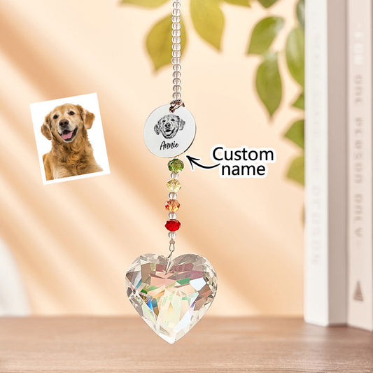 Custom Rainbow Suncatcher Pet Memorial Crystal Rainbow Bridge Gift for Pet Lovers - DigiVirt