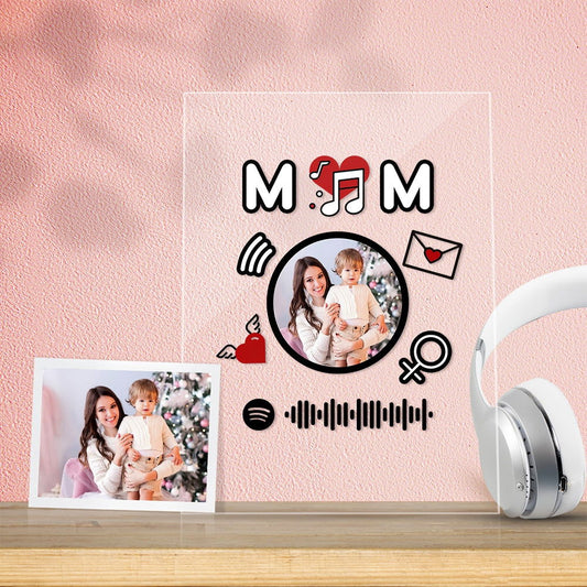 Custom Scannable Spotify Code Acrylic Music Plaque Heart-shaped Mother's Day Gift - DigiVirt