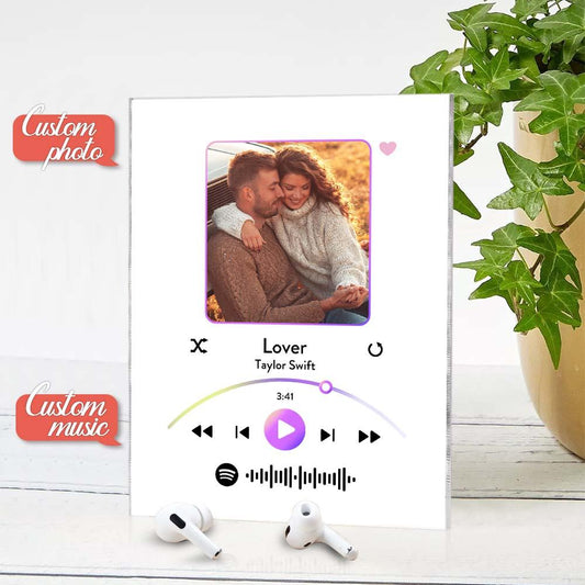 Custom Spotify Code Scanable Plaque Personalized Photo Plaque Gift - DigiVirt