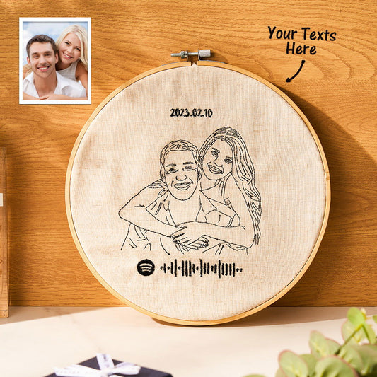 Custom Spotify Embroidery 3D Photo Creative Ornaments Gifts - DigiVirt