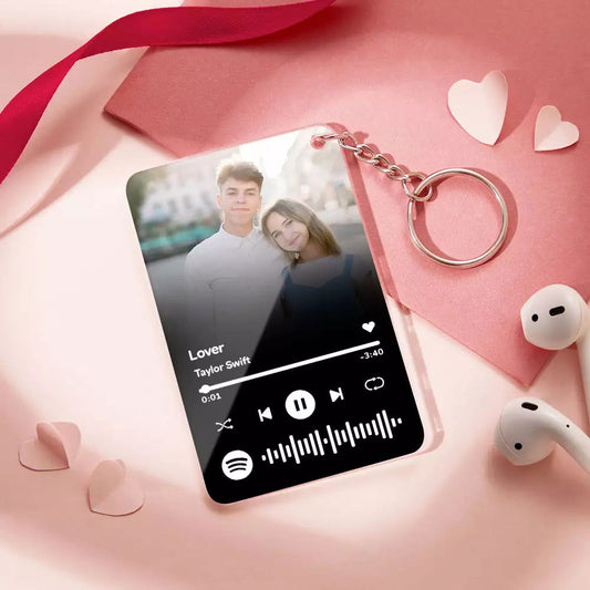 Custom Spotify Glass Code Ombre Plaque/Keychain Christmas Gift for Her - DigiVirt