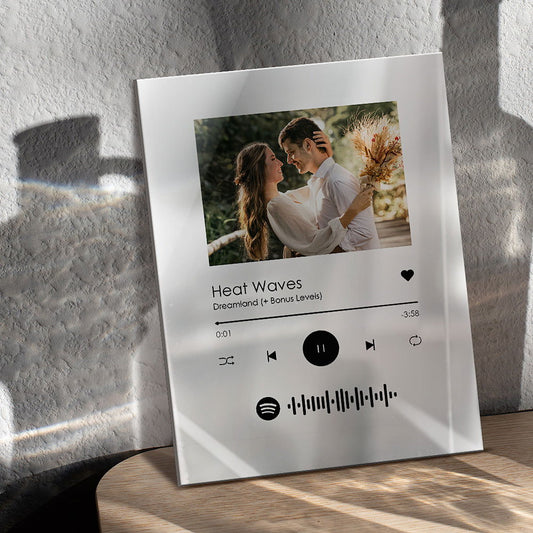 Custom Spotify Plaque Scannable Music Photo White Plaque - DigiVirt