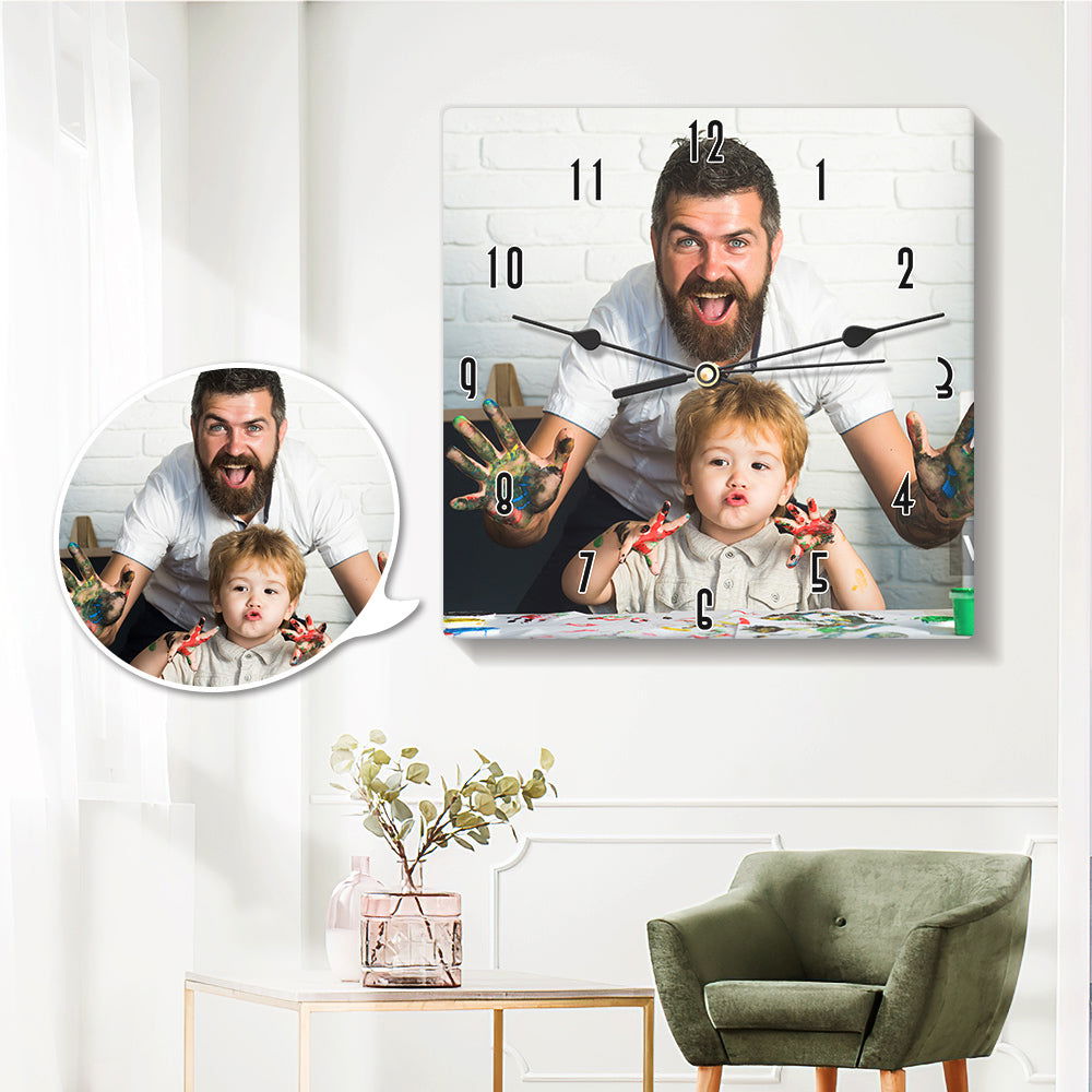 Custom Square Photo Wall Clock - DigiVirt