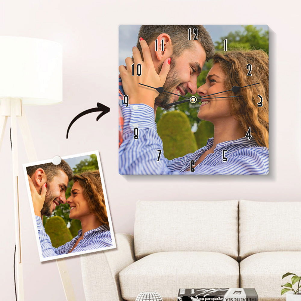 Custom Square Photo Wall Clock - DigiVirt