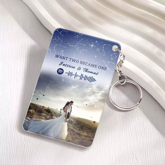 Custom Starry Sky Theme Spotify Glass Keychain/Plaque Gift for Lover - DigiVirt