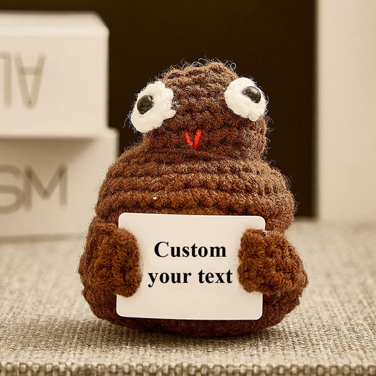 Custom Text Funny Crochet Poo Plushy Desk Decor Gifts - DigiVirt