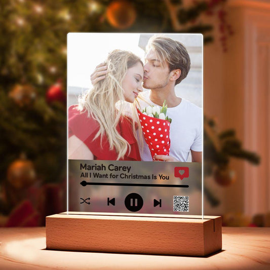 Custom Video Plaque Personalized Photo Desktop Decor Scannable QR Code Gift - DigiVirt