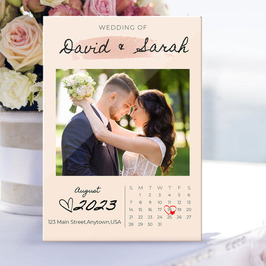 Custom Wedding Invitation Plaque Custom Photo Plaque Invitation Card - DigiVirt