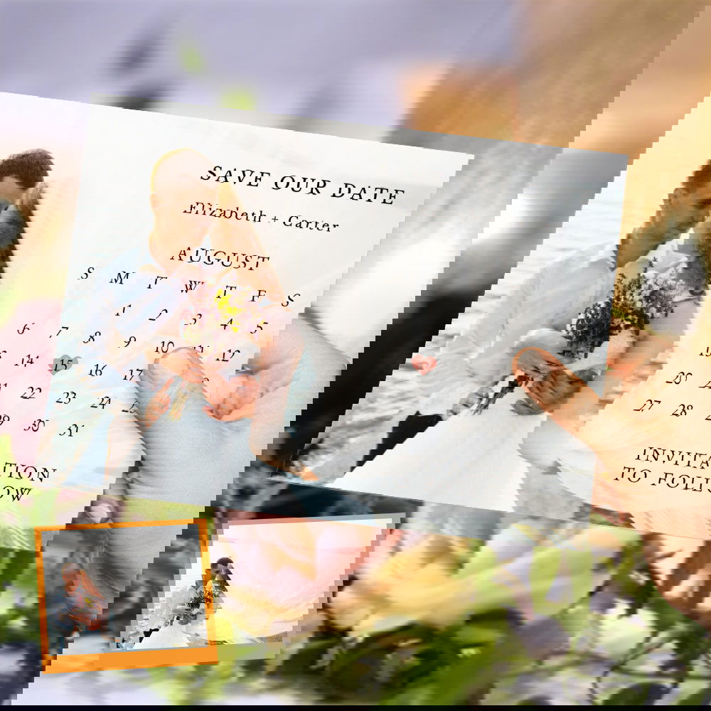 Custom Wedding Invitations Save the Date Personalized Calendar Cards - DigiVirt