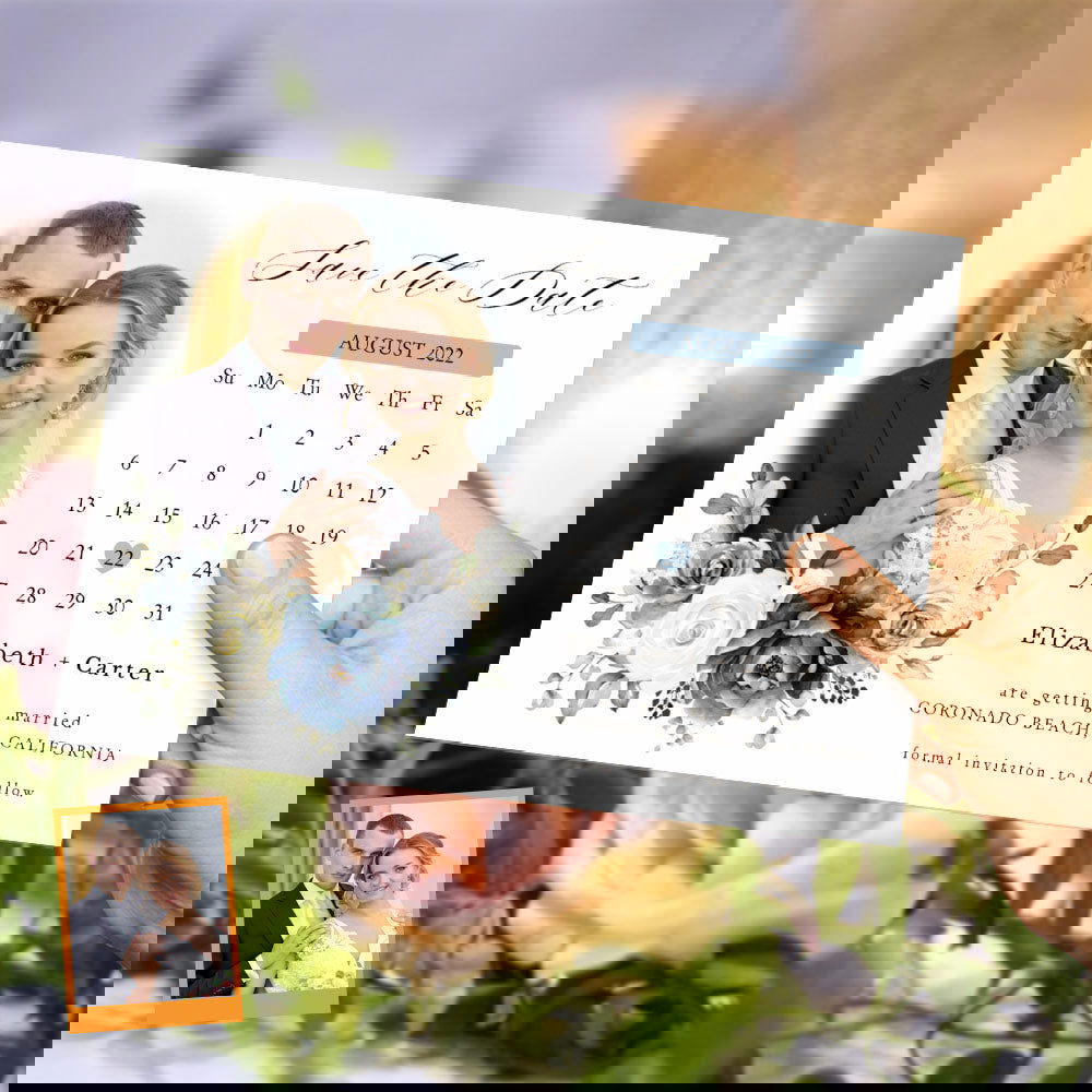 Custom Wedding Invitations Save the Date Personalized Calendar Cards - DigiVirt