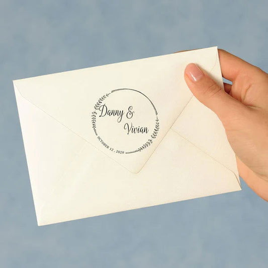 Custom Wedding Stamp Self Inking Stamp Wedding Gifts 5 Colors - DigiVirt