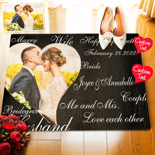 Custom Welcome Door Mat Personalized Wedding Decorative Doormat - DigiVirt