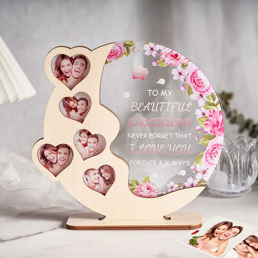 Custom Wood Acrylic Plaque Personalized Moon Wooden Plaque For Favorite People - DigiVirt