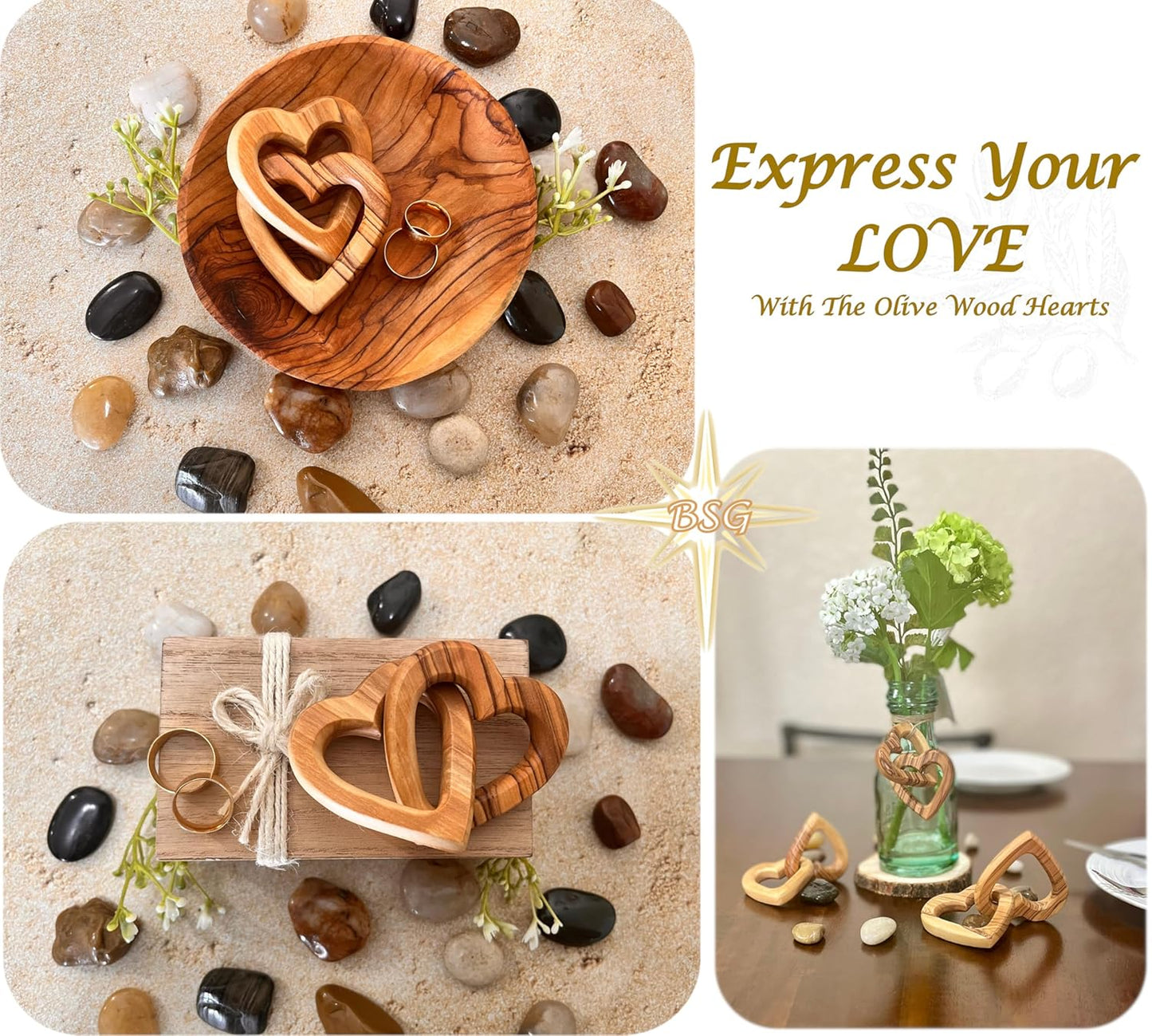 Customized Gifts, Olive Wood Hearts, Personalized Valentines Day Gift, Together Forever, Unique Cute for Engagement, 5th Anniversary, Wedding, wooden interlocking hearts for her, him, wife, husband - DigiVirt