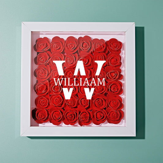 Customized Name Flower Shadow Box Personalized Shadowbox Frame - DigiVirt