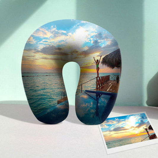 Customized Photo U-Shaped Travel Neck Pillow Comfortable Nursing Pillow - DigiVirt