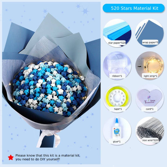 DIY Lucky Paper Stars Bouquet Set Valentine's Day Gifts for Lovers - DigiVirt