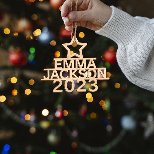 Engraved Christmas Tree Hanging Ornaments tree decorations personalized Xmas tree adornments - DigiVirt