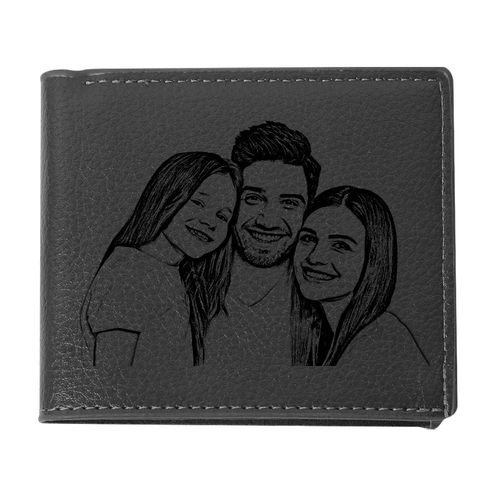 Father's Day Gifts Personalised Photo Wallets Custom Text Mens Wallet For Men - DigiVirt