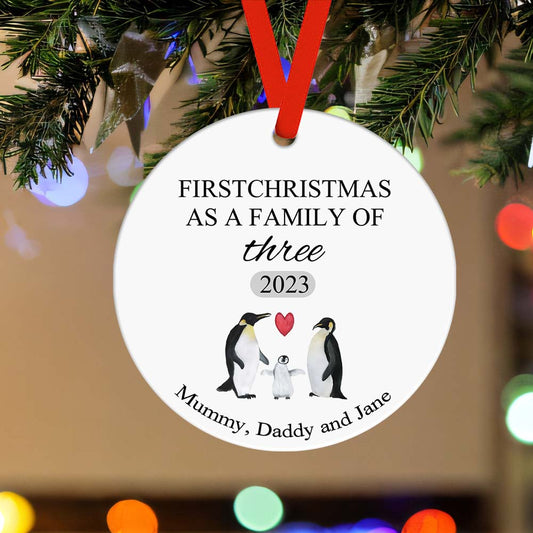 First Christmas Family Custom Name Ornament 2023 Christmas Gift - DigiVirt