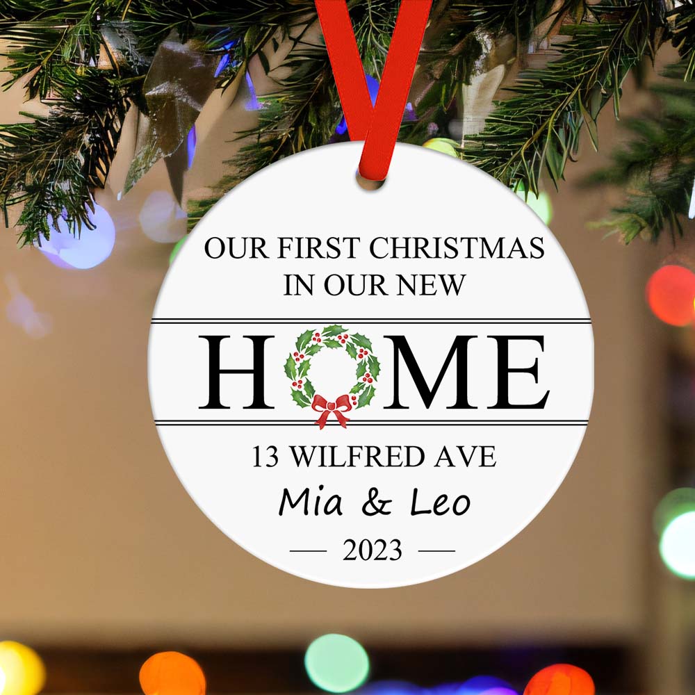 First Christmas in Our New Home Custom Name and Address Ornament 2023 Christmas Gift - DigiVirt