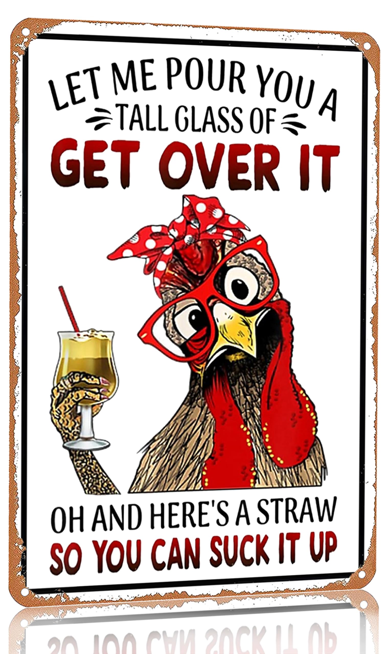 Funny Chicken Cluck Around and Find Out Tin Sign for Home Farm Chicken Coop Farmhouse Kicthen Garden Decor 8 X 12 Inch (3020) - DigiVirt