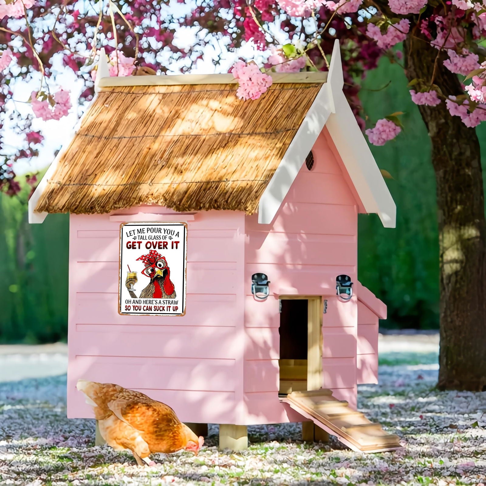 Funny Chicken Cluck Around and Find Out Tin Sign for Home Farm Chicken Coop Farmhouse Kicthen Garden Decor 8 X 12 Inch (3020) - DigiVirt