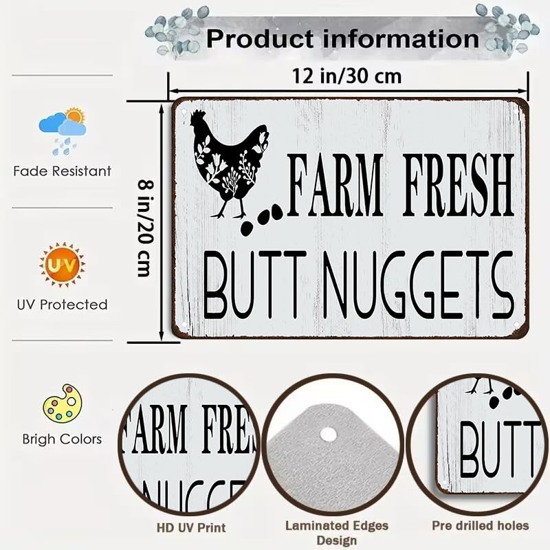 Funny Chicken Cluck Around and Find Out Tin Sign for Home Farm Chicken Coop Farmhouse Kicthen Garden Decor 8 X 12 Inch (3020) - DigiVirt
