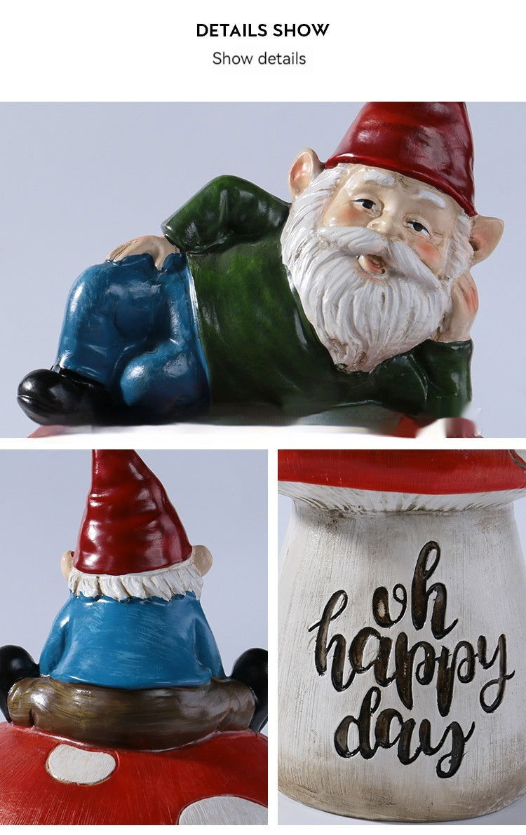 Garden Sitting Mushroom Decoration Garden Courtyard Elf Sculpture Landscape Decorations - DigiVirt