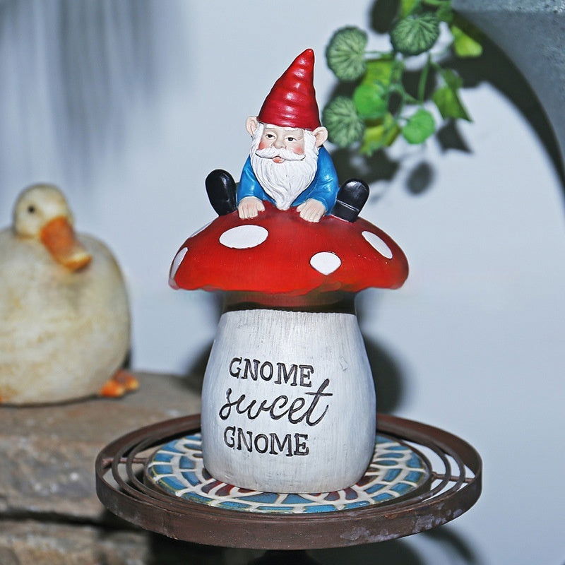 Garden Sitting Mushroom Decoration Garden Courtyard Elf Sculpture Landscape Decorations - DigiVirt