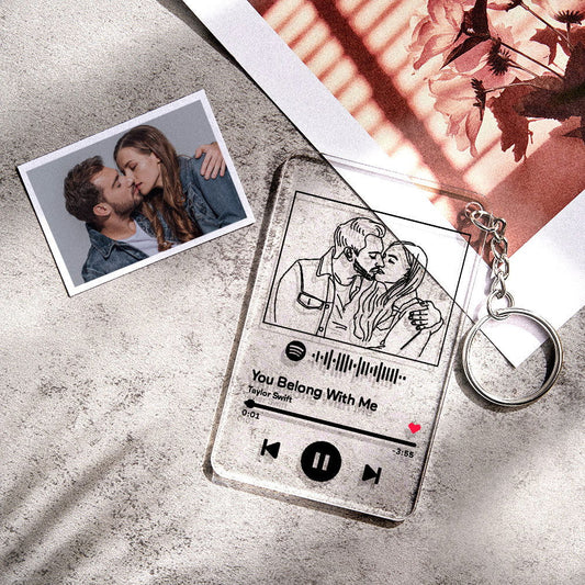 Gifts for Her Custom 3D Photo Keychain Photo Plaque Personalized Frame with Engraved - DigiVirt