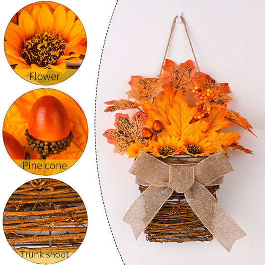 Halloween Autumn Basket Garland Artificial Garland Front Door And Window Garland Simulation Door Pendant Home Indoor Outdoor Decoration - DigiVirt