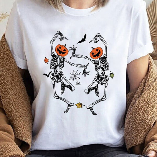 Halloween Pumpkin Lantern Skull Funny Pattern Printed Round Neck T-shirt 2024 - DigiVirt