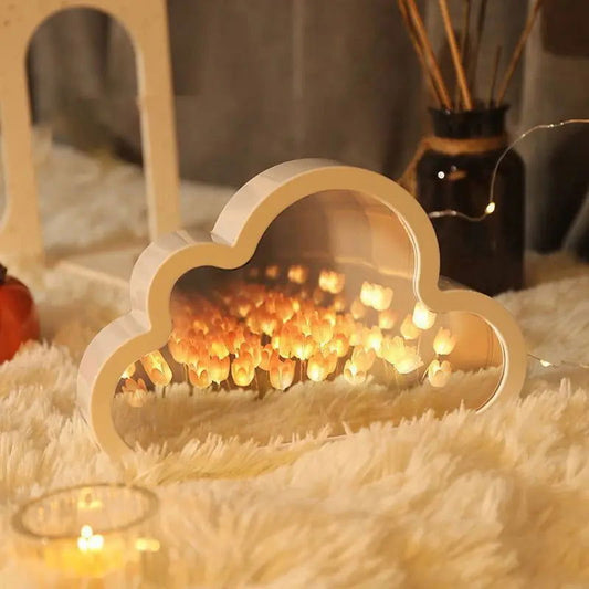 Handmade Cloud Tulip Mirror Night Light - DigiVirt