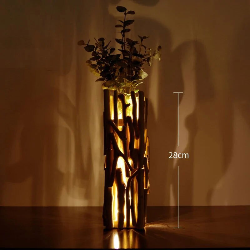 Handmade Solid Wood Geometric Vase - DigiVirt