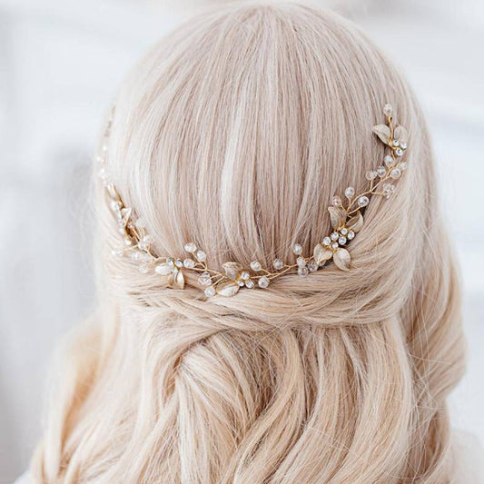 Handmade Twisted Flower Leaf Hairpiece for Bride and Bridesmaid Wedding Accessory Vintage Boho - DigiVirt