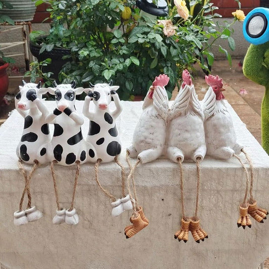 Hanging Feet Ornaments Cow Cock Courtyard Decoration Resin Craft Homestay Balcony Farm Animals - DigiVirt