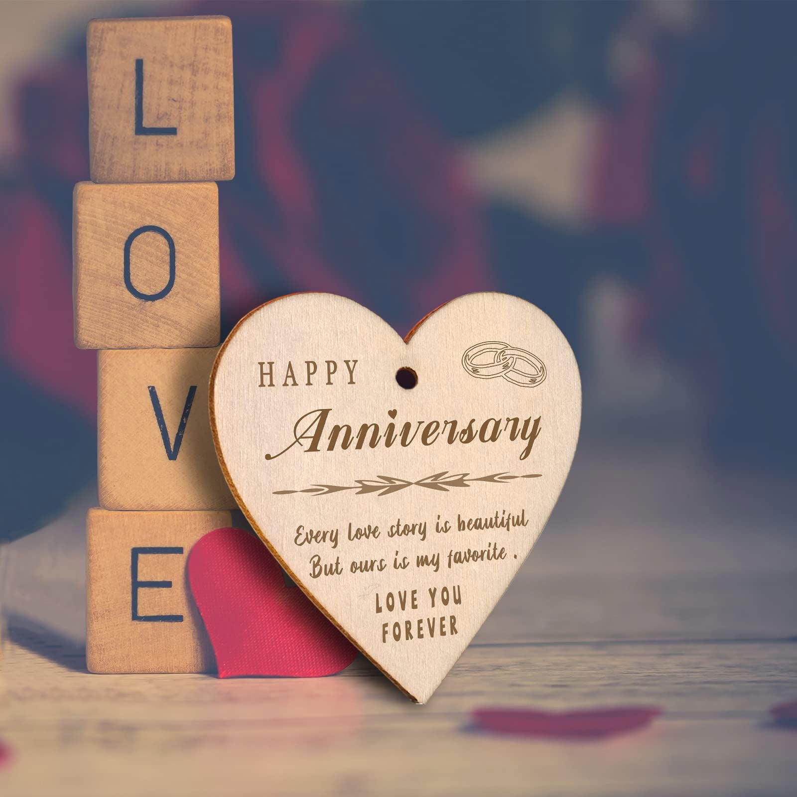 Happy Anniversary Picture Frame Gifts for Women, Rustic Wood Floating Wedding Gifts for Her Him Wife Husband Men Couple Boyfriend Girlfriend Gifts - DigiVirt