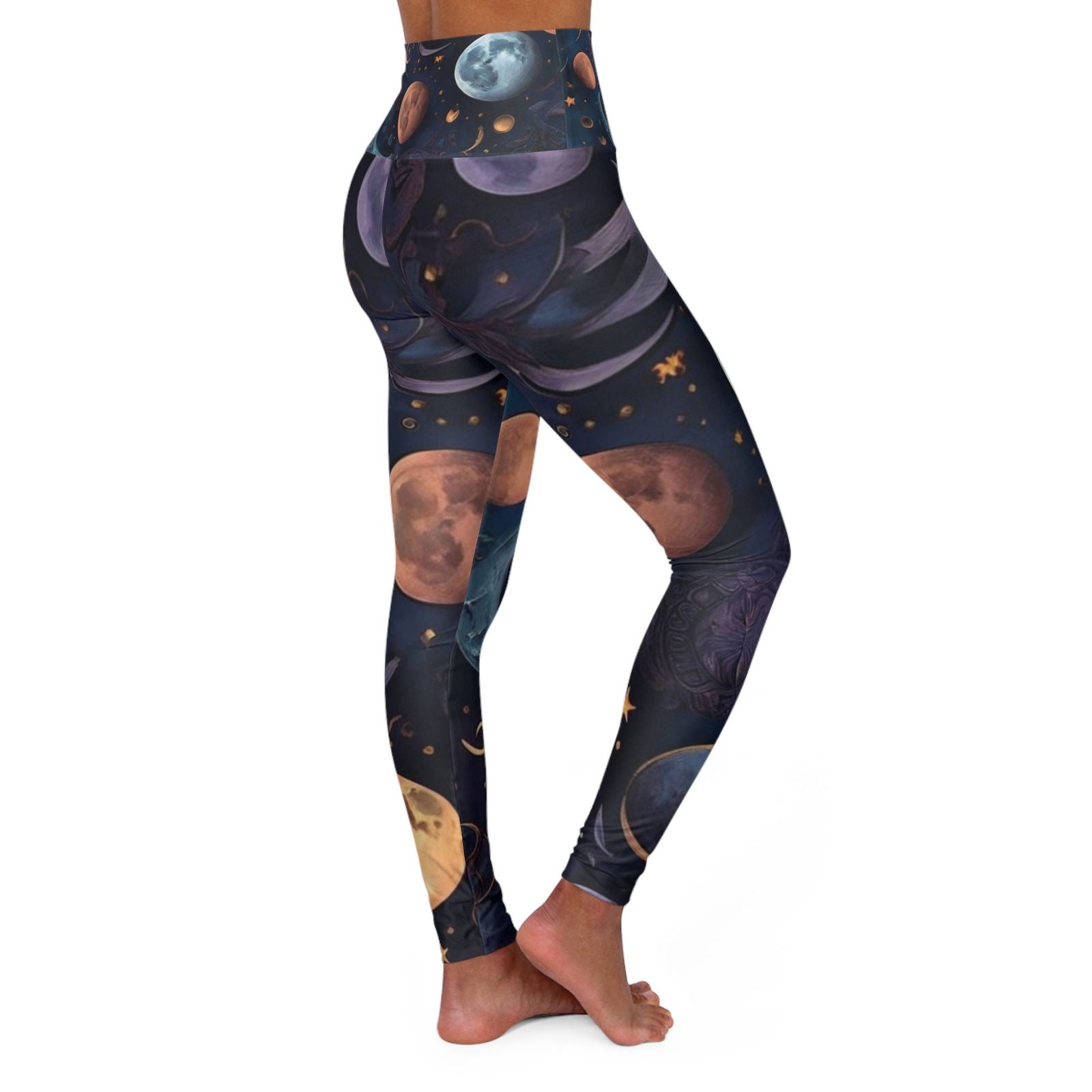 High Waisted Yoga Leggings - The Universe - DigiVirt