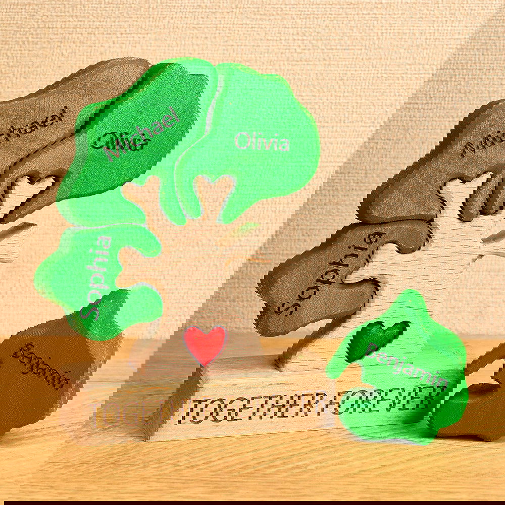 Holz-stammbaum-puzzle Mit Individuellen Namen, Heimdekoration, Einweihungsgeschenke - DigiVirt