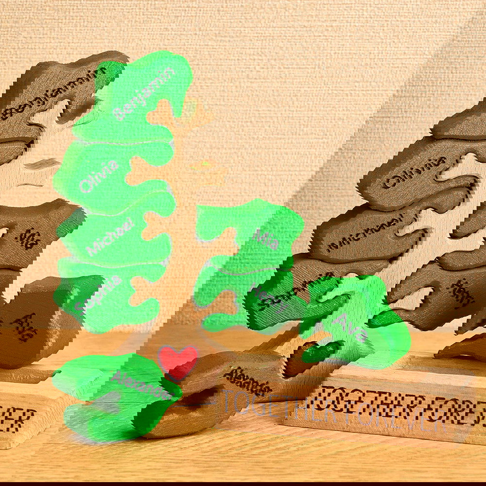 Holz-stammbaum-puzzle Mit Individuellen Namen, Heimdekoration, Einweihungsgeschenke - DigiVirt
