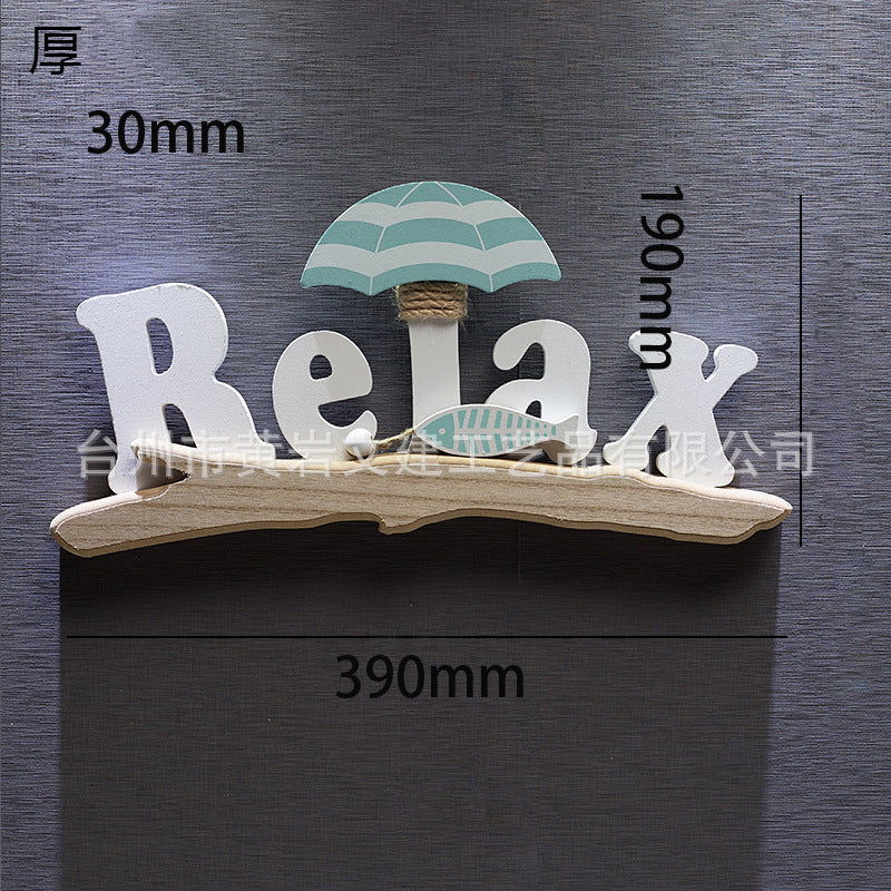 Home Decoration Pendant Creative Beach Rest Density Board One-piece Listing Letter Decorations Beach House - DigiVirt