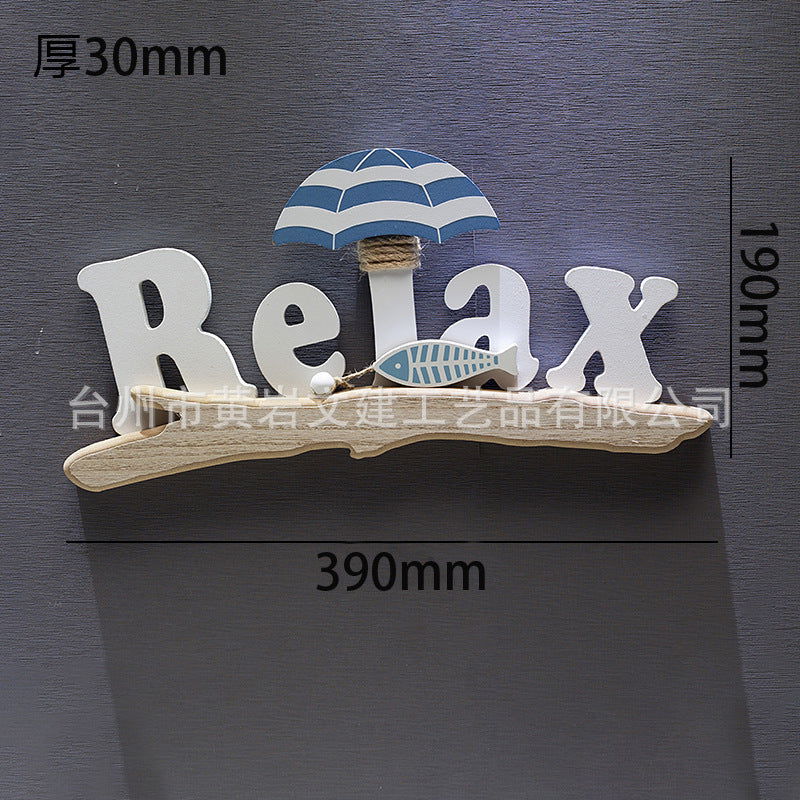Home Decoration Pendant Creative Beach Rest Density Board One-piece Listing Letter Decorations Beach House - DigiVirt