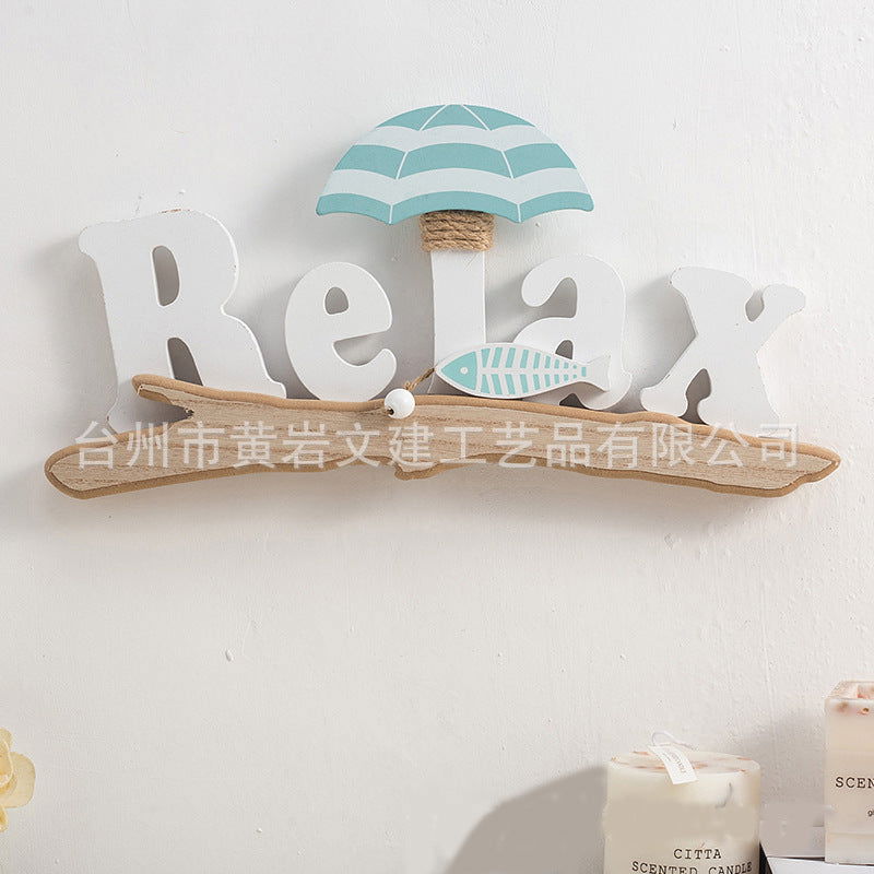 Home Decoration Pendant Creative Beach Rest Density Board One-piece Listing Letter Decorations Beach House - DigiVirt