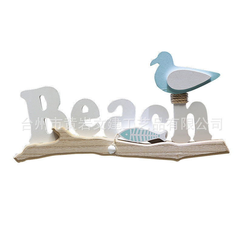 Home Decoration Pendant Creative Beach Rest Density Board One-piece Listing Letter Decorations Beach House - DigiVirt
