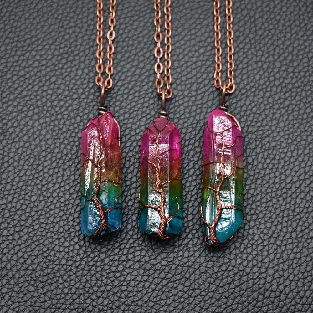 Hot Selling Stone Crystal Pillar Tree Of Life Pendant In Europe And America - DigiVirt