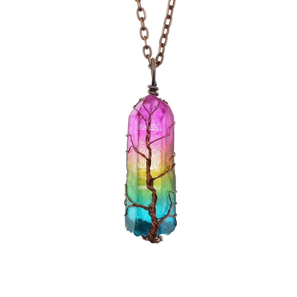 Hot Selling Stone Crystal Pillar Tree Of Life Pendant In Europe And America - DigiVirt