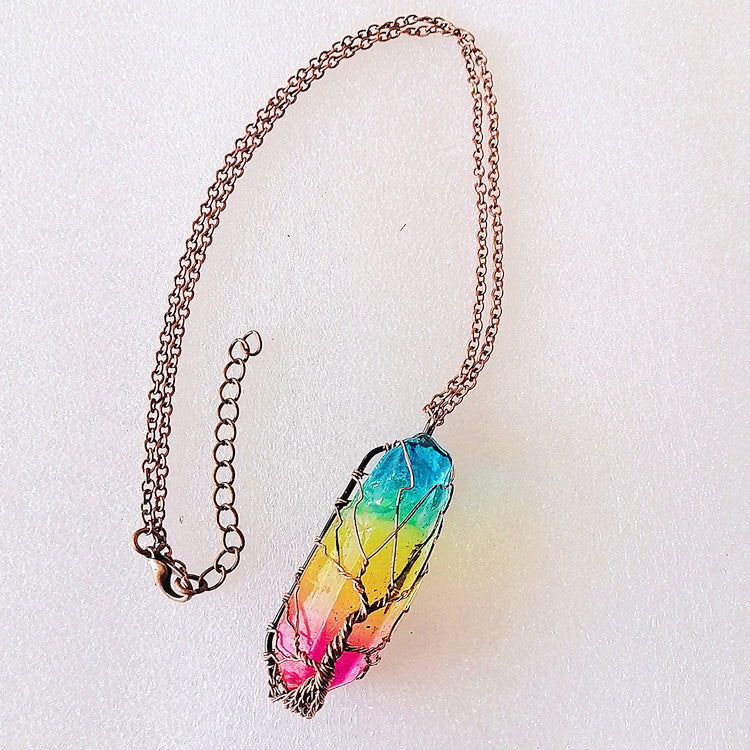 Hot Selling Stone Crystal Pillar Tree Of Life Pendant In Europe And America - DigiVirt